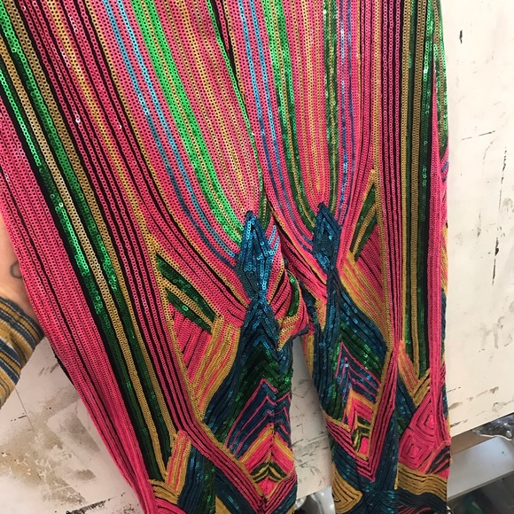 Sequin Spandex Flare Pants - Picture 5 of 8